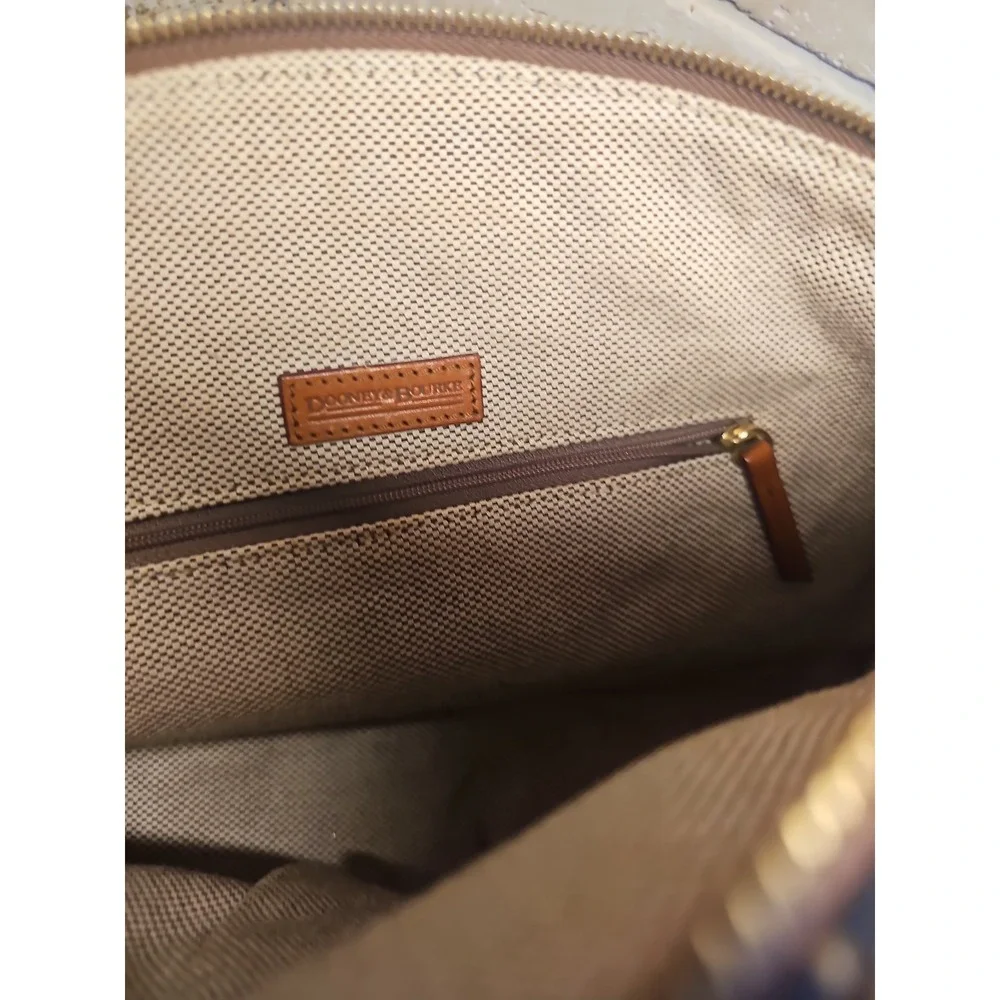 Dooney & Bourke Shadow Satchel Medium Monogram Blue Brown Florentine
